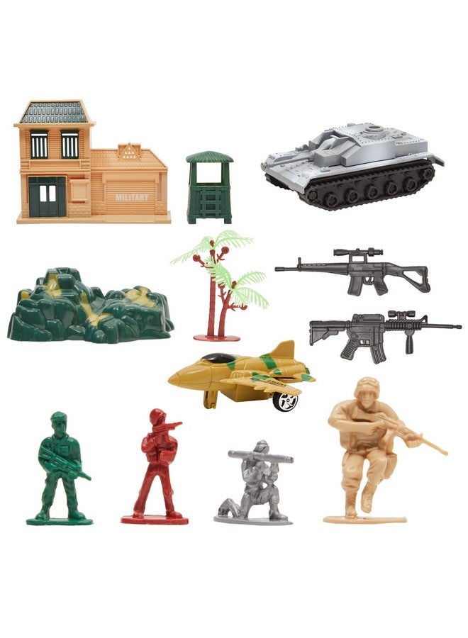 Blue Panda 300 Piece Military Toys Plastic Army Men with Tanks, Planes, Flags and Accessories for Boys - Image 4