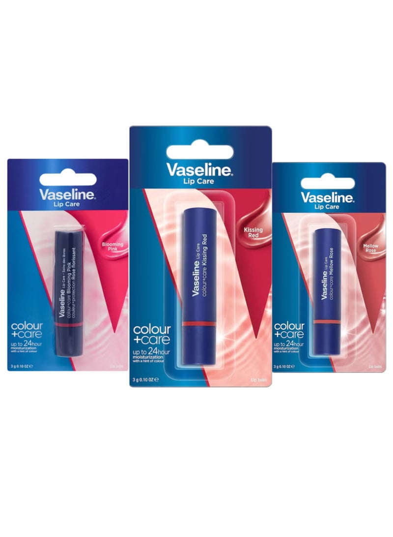 فازلين لون وعناية الشفاه - احمر & وردي مزهر & الوردي الناعم - Image 1