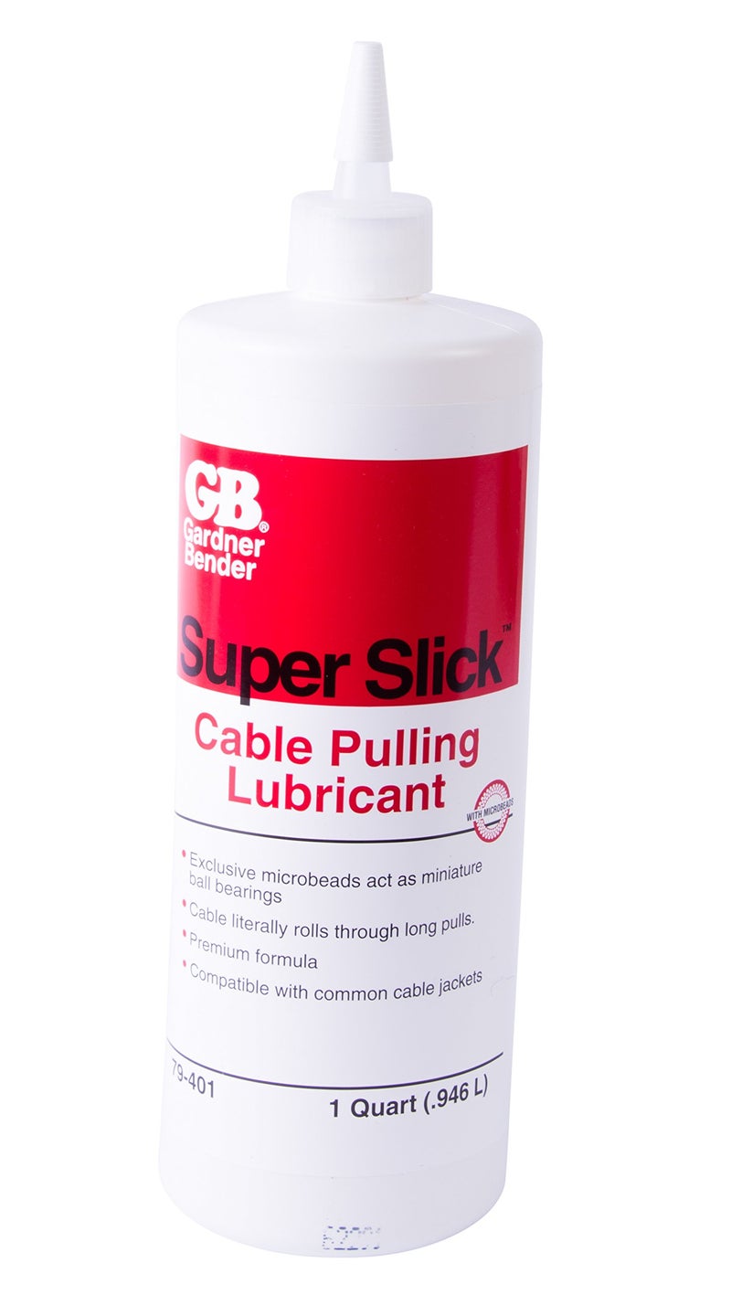 Gardner Bender 79-401 Super-Slick Cable Pulling Lubricant, 28° - 200°F, Dries Clear, Conduit Insulation, 1 Qt. Squeeze Bottle, White - Image 4