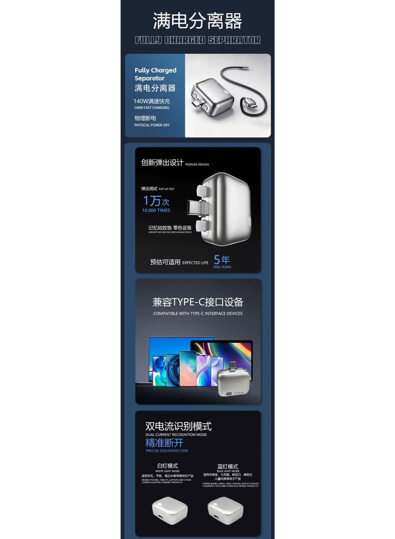AI Smart Fast Charge Automatic Disconnect Fully Charged Separator for Type-C Devices - Image 3