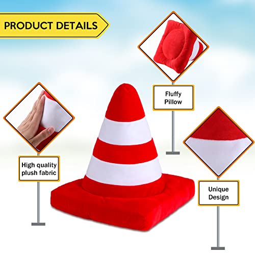 Woanger 2 Pcs Race Car Room Decor Racing Plush Throw Pillow Set Gift Operation Christmas 15.7 Inch Soft 3D Simulation Wheel Pillow Funny Tire Cone Traffic Light and Stop for Bedroom Decorations(Traffic Cone) - Image 4