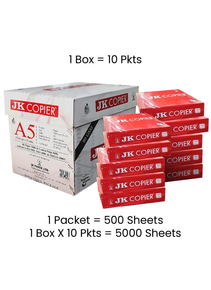 JK Copier 5000-Sheet Multipurpose Premium Quality A5 Paper  - Image 2