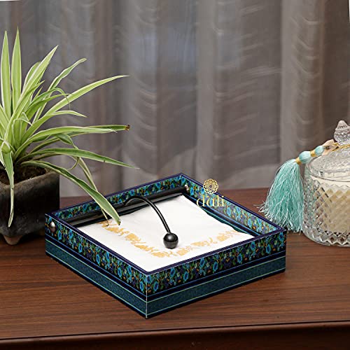 DULI Peacock Design Napkin Holder | Engineered Wood with Digital Print & Water-Resistant Lacquer | Elegant Table Decor | 19 x 19 cm | Made in India (2 Peacock) - Image 2
