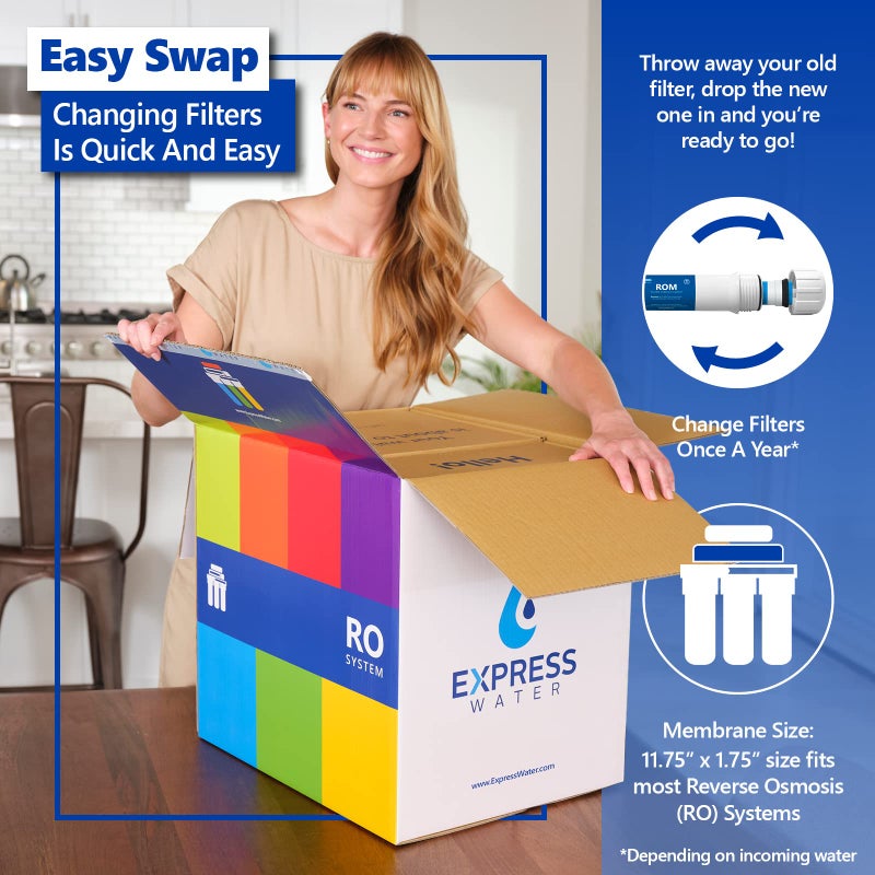 Express Water - FLTMEME50 – Reverse Osmosis Membrane – RO Membrane 50 GPD Water Filter Replacement – Under Sink and Reverse Osmosis System - Image 5