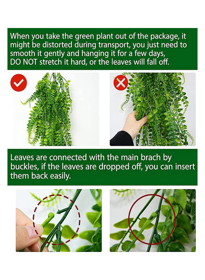 2-Piece Artificial Ivy Leaf Boston Fern Fake Greenery Green 33.4inch - Image 3