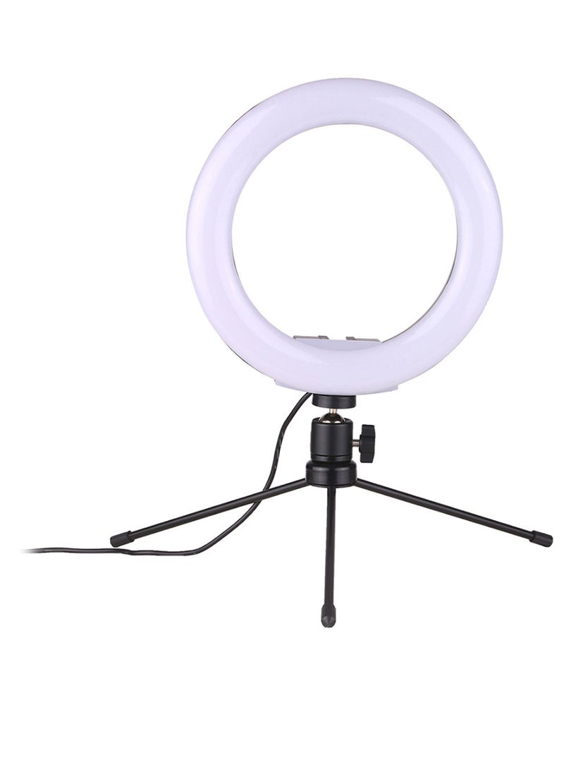 NIBEMINENT Dimmable Selfie Ring Light With Flexible Tripod Stand Black/White  - Image 1