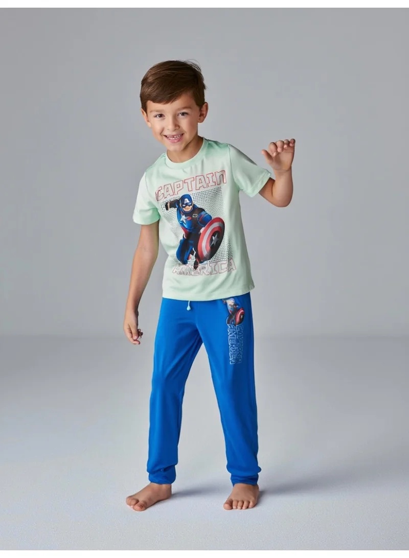 AVENGERS CAPTAIN AMERICA BOYS SHORT SLEEVE PAJAMA SET