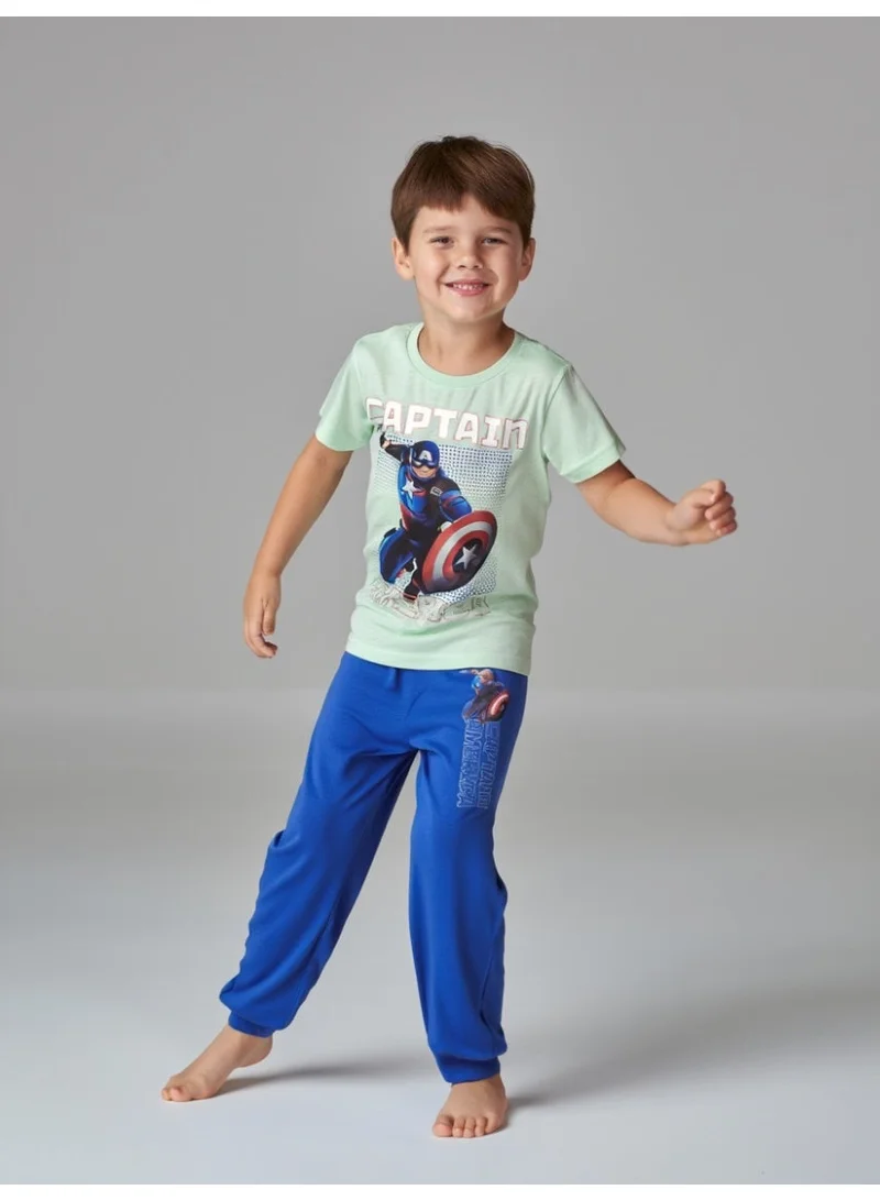 AVENGERS CAPTAIN AMERICA BOYS SHORT SLEEVE PAJAMA SET