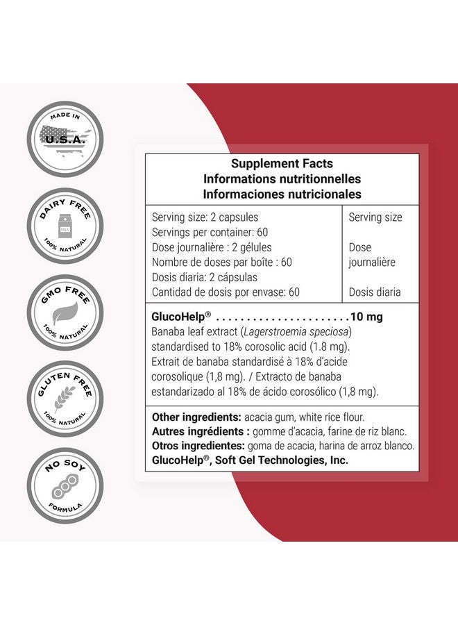 Generic Supersmart - Glucofit 5.3mg per Day (Patented & High Strength) - 18% Corosolic Acid Banaba Leaf Extract Supplement | Non-GMO & Gluten Free - 100 Softgels  - Image 3