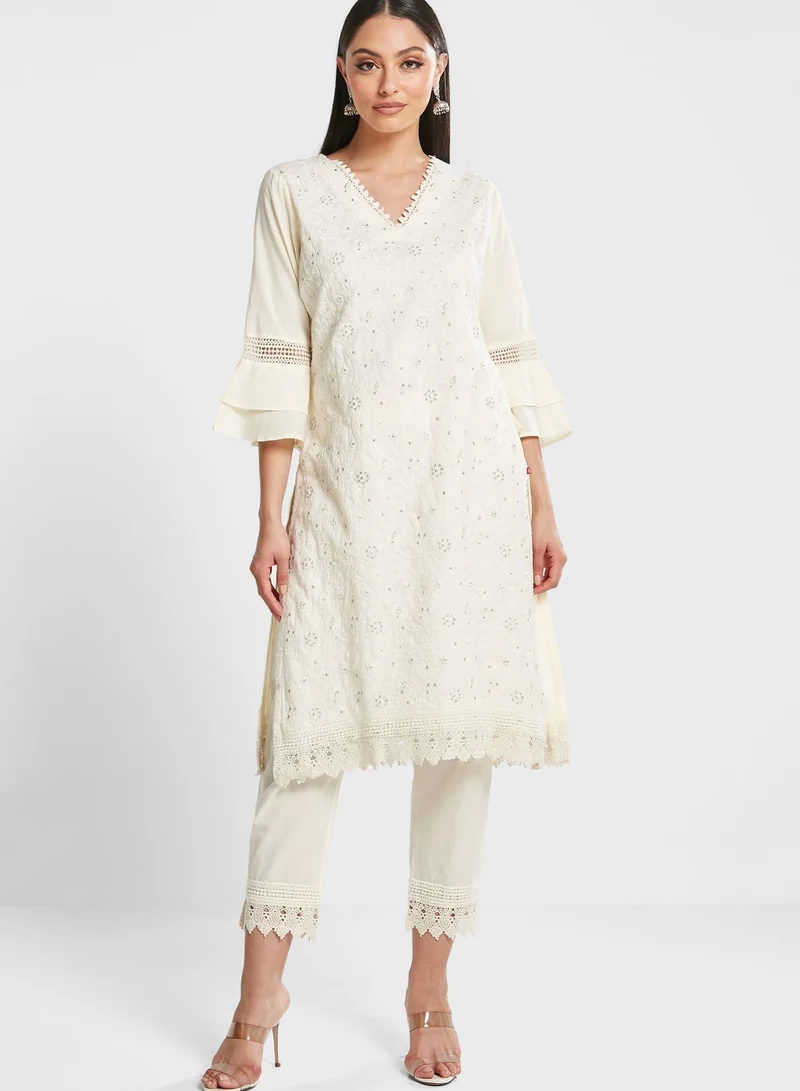Biba Embellished Lace Detail Suit