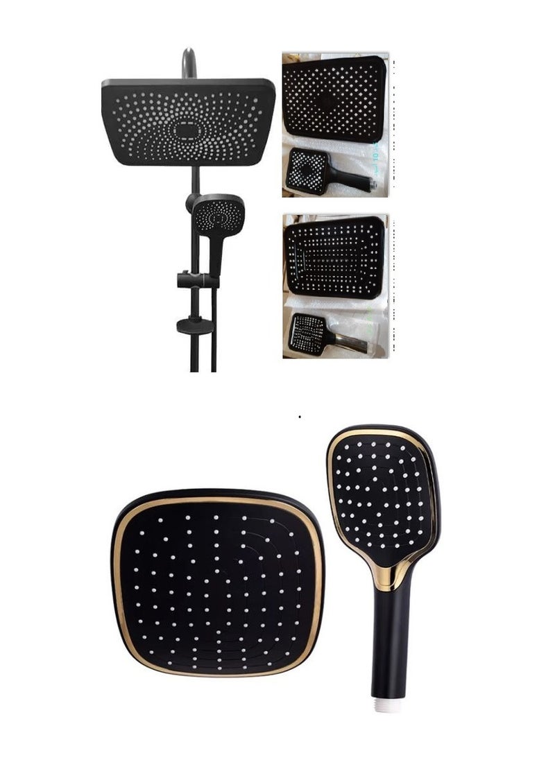 Generic - 9 Piece Shower Set - Shower Pan + Hand Shower + Shower Rod + 2 Stabilizer + Brake + Soap Dish + Long Hose + 50Cm Hose + Brass Shower Adapter - Image 1