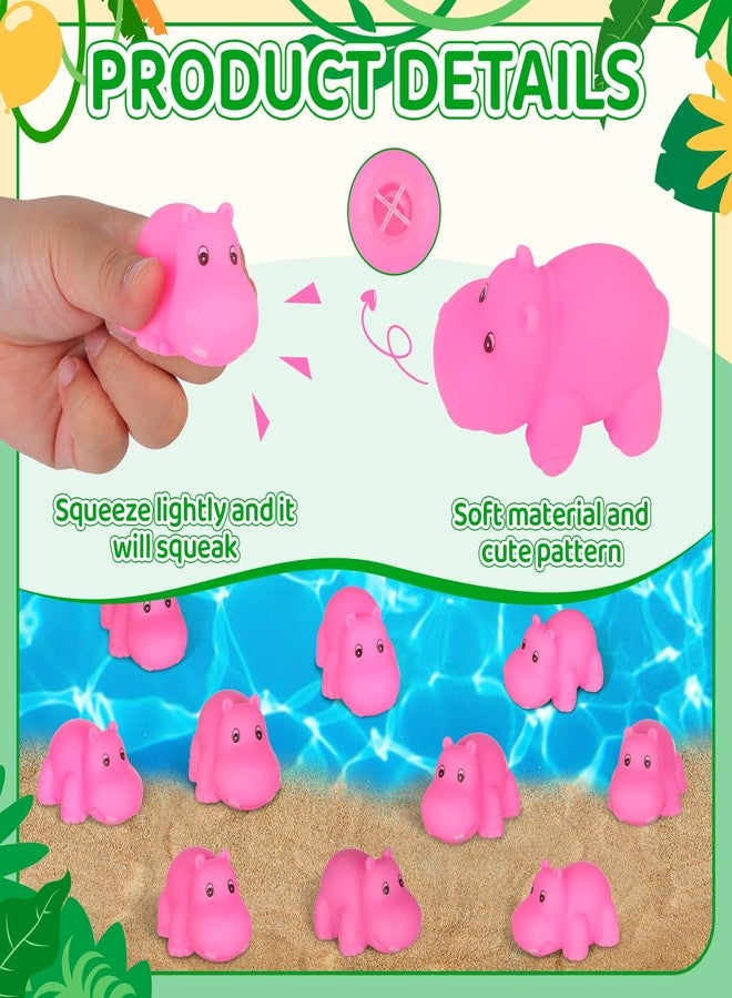 Youdaju 50 Pcs Rubber Hippo Baby Bath Toys Cute Floating Animal Bath Squirts Pink Hippo Bath Buddy Squirter Toys for Toddlers Fun Water Squirting Bathtime Play for Bathtub and Pool,Summer Beach Decor - Image 3