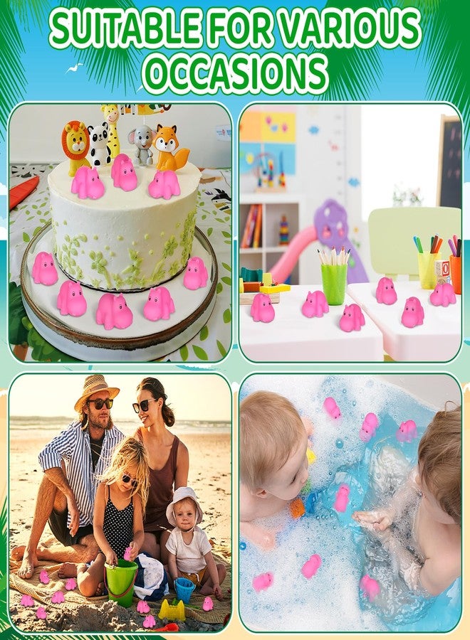 Youdaju 50 Pcs Rubber Hippo Baby Bath Toys Cute Floating Animal Bath Squirts Pink Hippo Bath Buddy Squirter Toys for Toddlers Fun Water Squirting Bathtime Play for Bathtub and Pool,Summer Beach Decor - Image 4