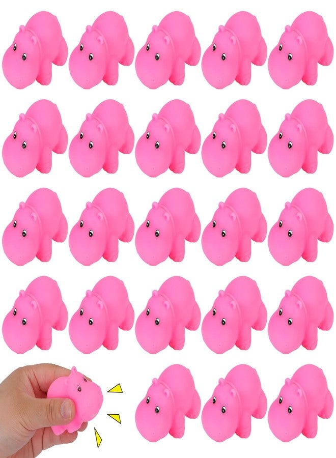 Youdaju 50 Pcs Rubber Hippo Baby Bath Toys Cute Floating Animal Bath Squirts Pink Hippo Bath Buddy Squirter Toys for Toddlers Fun Water Squirting Bathtime Play for Bathtub and Pool,Summer Beach Decor - Image 1