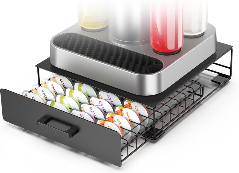 ZECENN Storage Drawer for Bartesian Capsules, Stackable Cocktail Pod Holder for Bartesian Cocktail Machine Compatible with Bev by BLACK+DECKER Cocktail Machine - Black/40 Pods Capacity - Image 1