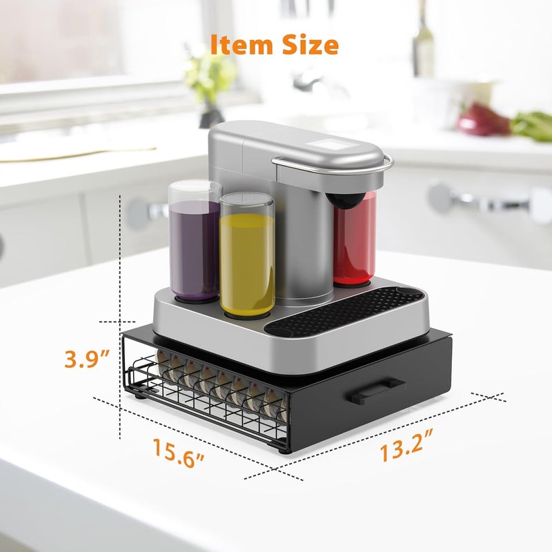 ZECENN Storage Drawer for Bartesian Capsules, Stackable Cocktail Pod Holder for Bartesian Cocktail Machine Compatible with Bev by BLACK+DECKER Cocktail Machine - Black/40 Pods Capacity - Image 3