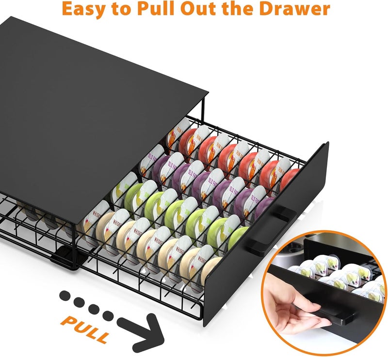 ZECENN Storage Drawer for Bartesian Capsules, Stackable Cocktail Pod Holder for Bartesian Cocktail Machine Compatible with Bev by BLACK+DECKER Cocktail Machine - Black/40 Pods Capacity - Image 5