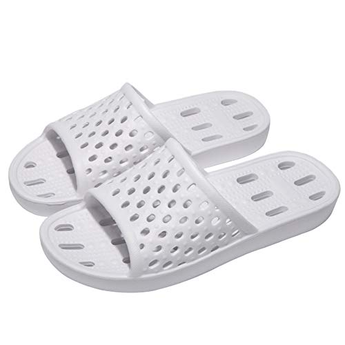 WOTTE Shower Sandals Women Quick Drying Bath Slippers Non Slip Dorm Shoes Size 9 White - Image 1