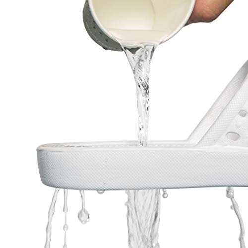 WOTTE Shower Sandals Women Quick Drying Bath Slippers Non Slip Dorm Shoes Size 9 White - Image 4