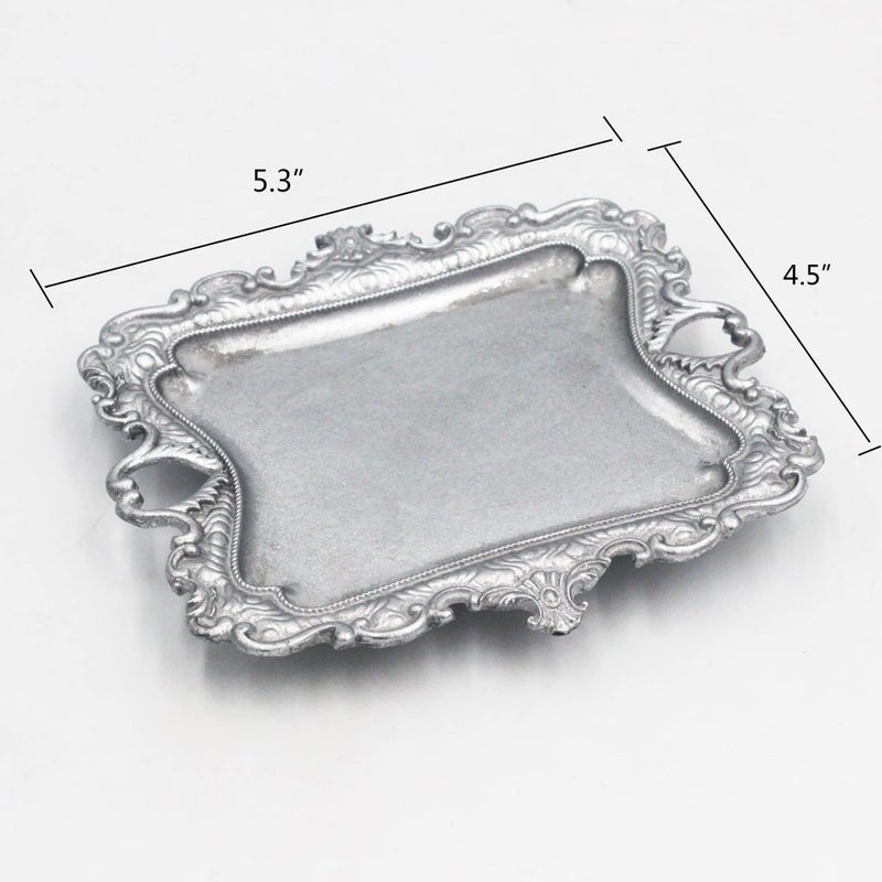 Tstarer Vintage Small Sliver Ring Dish, Birthday & Wedding Gifts for Womenï¼ŒWedding Ring Tray -Sliver (1 Pack) - Image 4