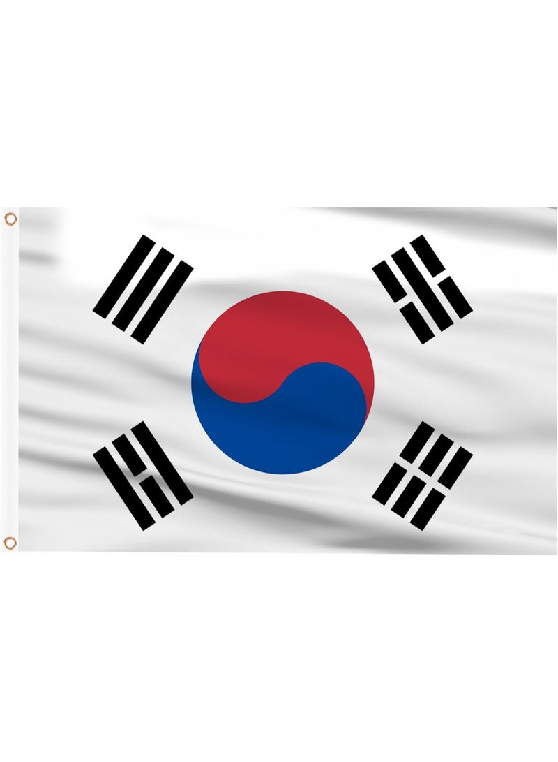South Korea Flag 3×5 Ft – Polyester Banner with Grommets for Outdoor & FIFA World Cup 2026 Decor ⚽🇰🇷 - Image 1