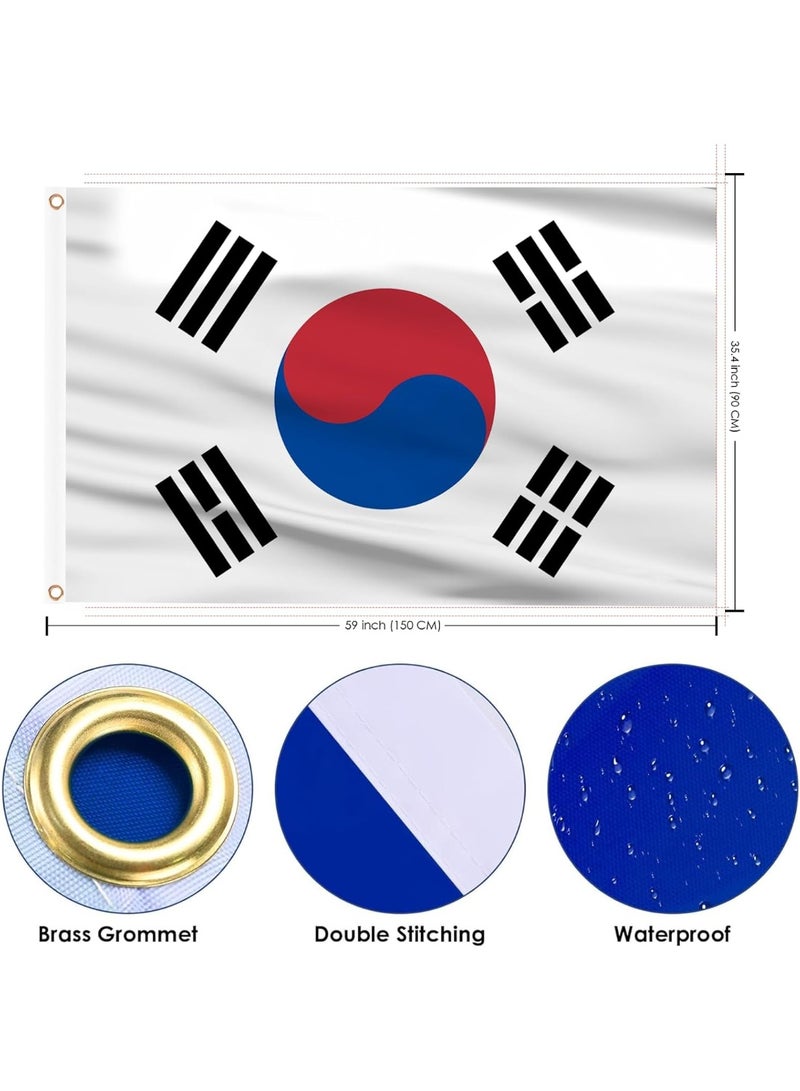 South Korea Flag 3×5 Ft – Polyester Banner with Grommets for Outdoor & FIFA World Cup 2026 Decor ⚽🇰🇷 - Image 2