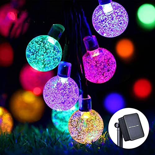 Jedavai Solar String Lights Outdoor 100 Led 40 Feet Multi-Color Crystal Globe Lights with 8 Lighting Modes, Waterproof Solar Powered Patio Lights for Garden Yard Porch Wedding Party Decoration - Image 1