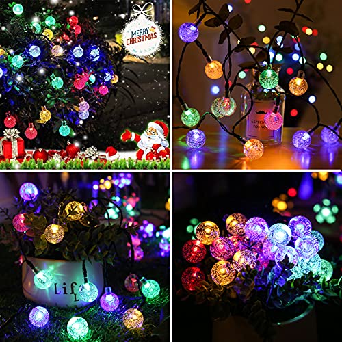 Jedavai Solar String Lights Outdoor 100 Led 40 Feet Multi-Color Crystal Globe Lights with 8 Lighting Modes, Waterproof Solar Powered Patio Lights for Garden Yard Porch Wedding Party Decoration - Image 2