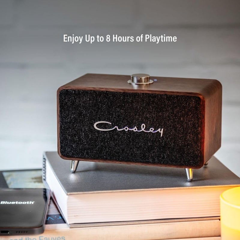 Crosley CR3049A-WA Stanza Portable Rechargeable Bluetooth Speaker, Walnut - Image 3