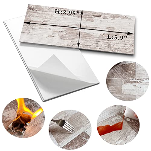 AULIGET 3" x 6" Subway Tile Peel and Stick Backsplash, Thick PVC Stick on Wall Tiles (100, Brown Birch) - Image 5