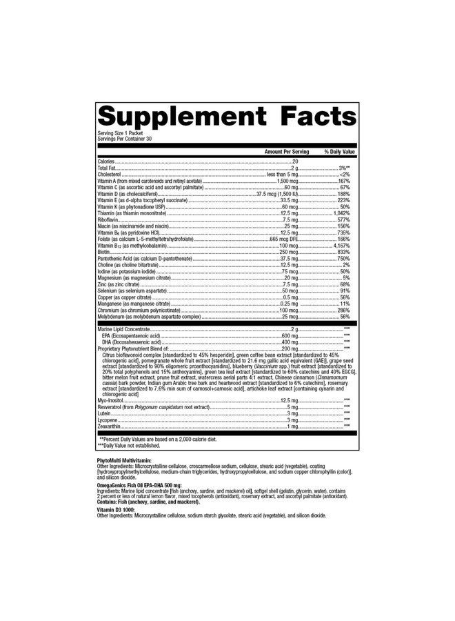 Metagenics Wellness Essentials Daily Packs - 30 Daily Multivitamin Packs - Heart Health Support* - With Vitamin A, C, D, E - Omega-3 Fatty Acids - Non-GMO & Gluten Free - 30 Packets - Image 2