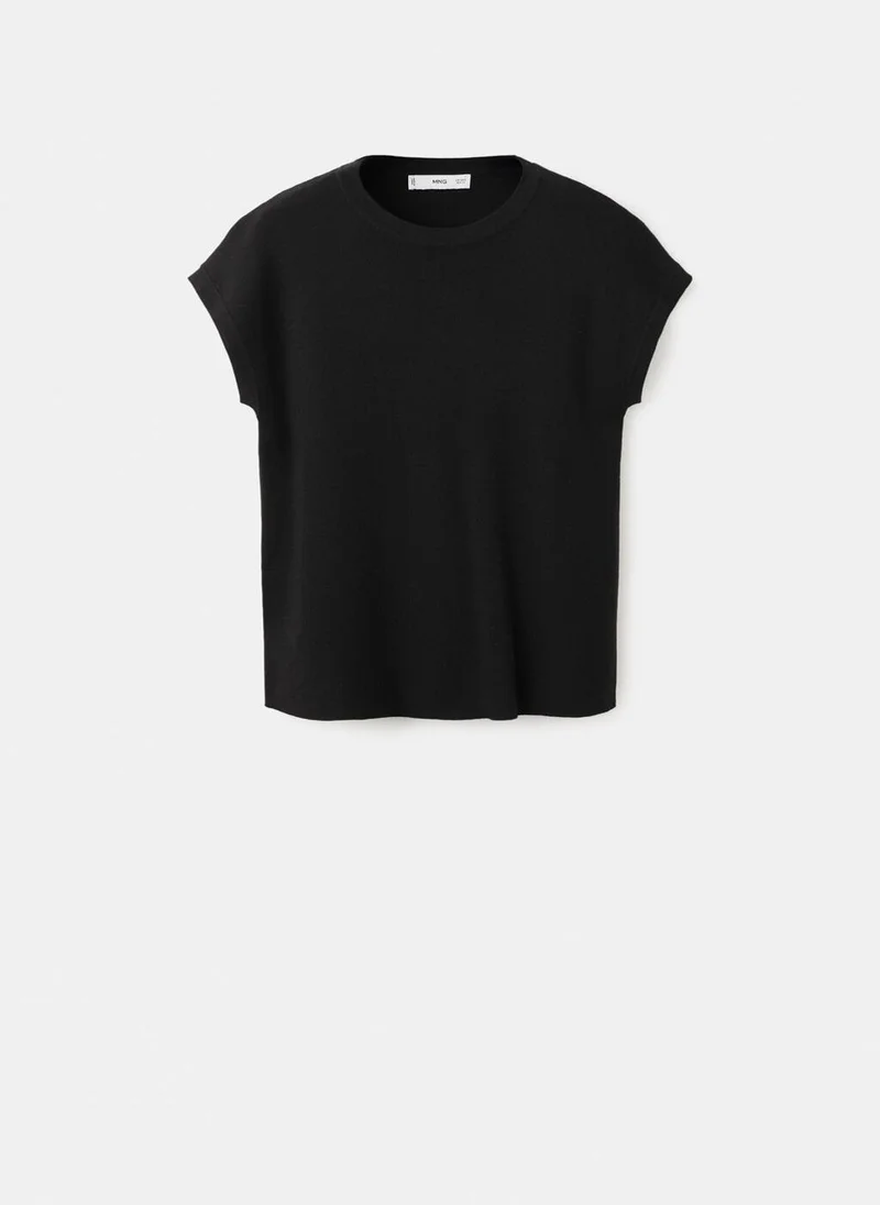 Mango  Short-Sleeved Knitted Cotton Sweater for Women | Best Price UAE
