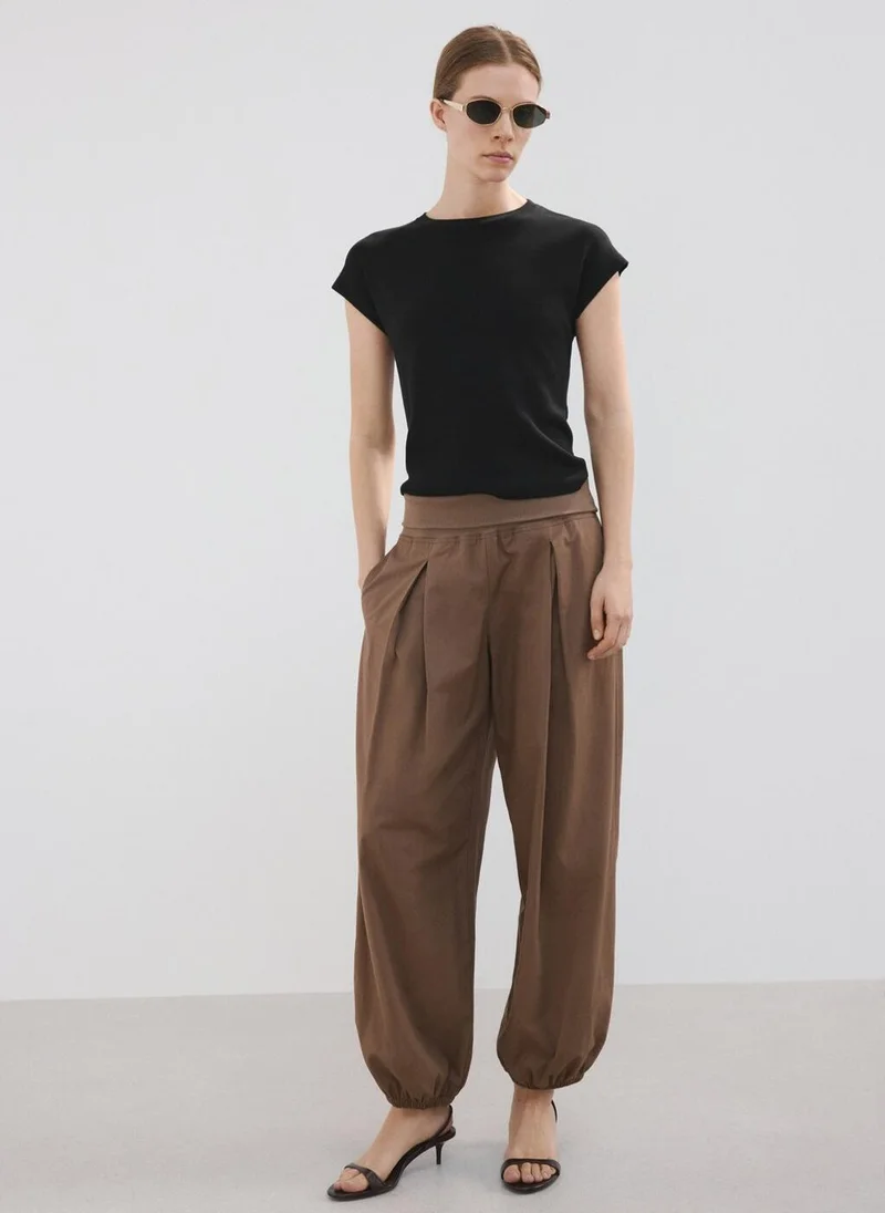 Mango  Short-Sleeved Knitted Cotton Sweater for Women | Best Price UAE