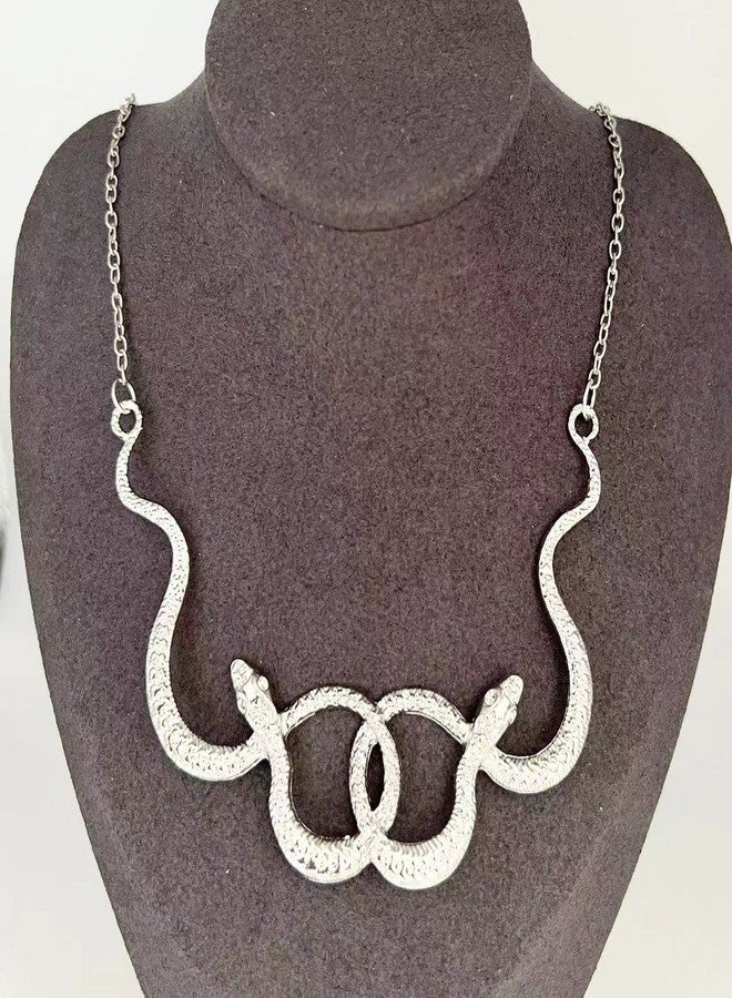 INENIMARTJ Snake Choker Necklaces Goth Serpent Necklace Cuban Link Chain Snakes Necklace for Women Hypoallergenic Bib Collar Snake Accessories Jewelry - Image 2