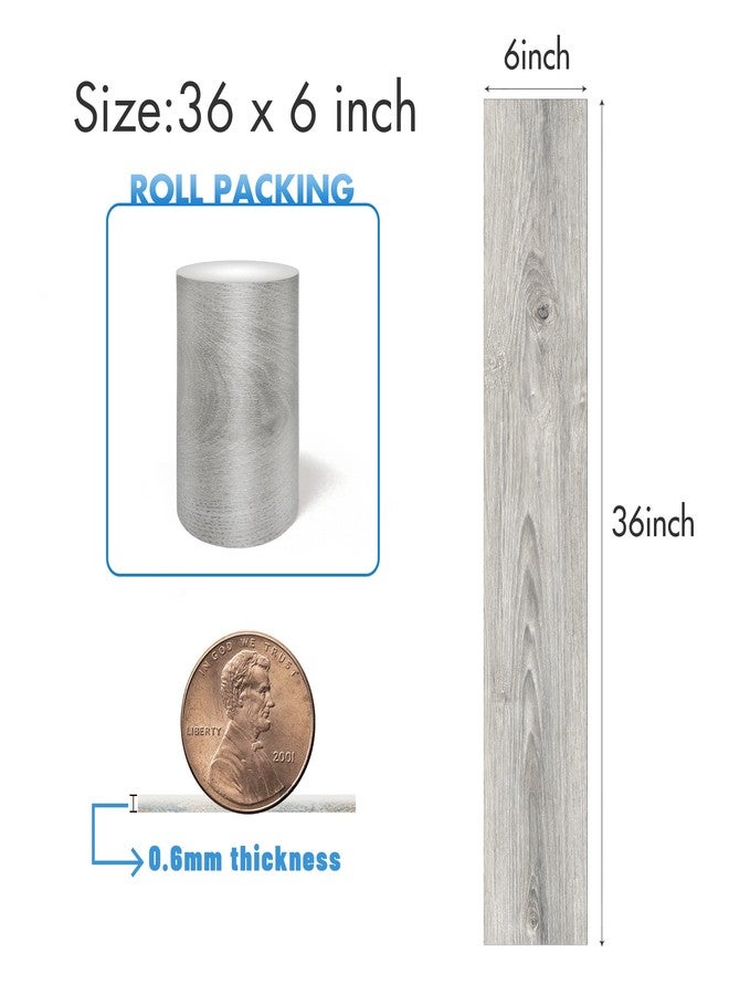 Lareko Peel and Stick Floor Tile, 36 Pack 54 Sq.Ft, Waterproof Wood Grain Look Floor Tile, Self-Adhesive DIY Flooring Tiles for Transfer Bathroom Bedroom, Living Room, Kitchen （36" x 6"，Smoke Grey） - Image 2