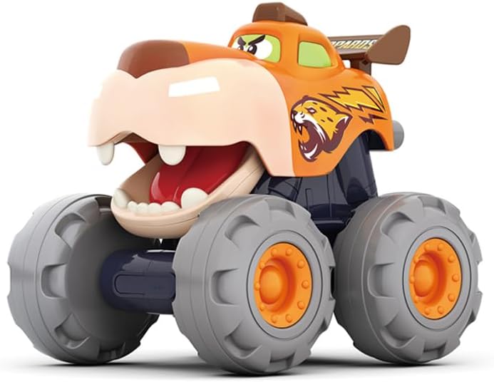HOLA Monster Leopard Truck Toy for Toddlers – Friction Powered Push & Go Vehicle with Button-Activated Mouth Action – Fun Animal Truck for Boys & Girls 12 Months+ - Image 1