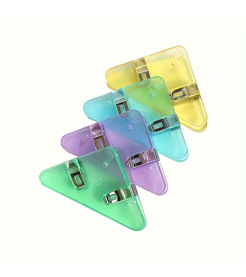 10 Piece Office Triangle Book Clips Anti Curl Plastic File Organizers - Image 3