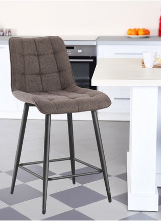 Modern Upholstered Bar Stool with Backrest – High-Density Foam Cushion, Sturdy Metal Legs, and Ergonomic Design – 95cm Total Height, 64cm Seat Height, 47cm Seat Width, 45cm Seat Depth, 57.5cm Leg Spread – Maximum Weight Capacity 150 KG – Ideal for reception table, Kitchen Islands, Breakfast Bars, and Home Dining. Brown (Arfan) - pzsku/ZFF0D5BA14CE88A4413A4Z/45/1748190406/774a114d-aca1-4804-b3d8-5983007ed39a