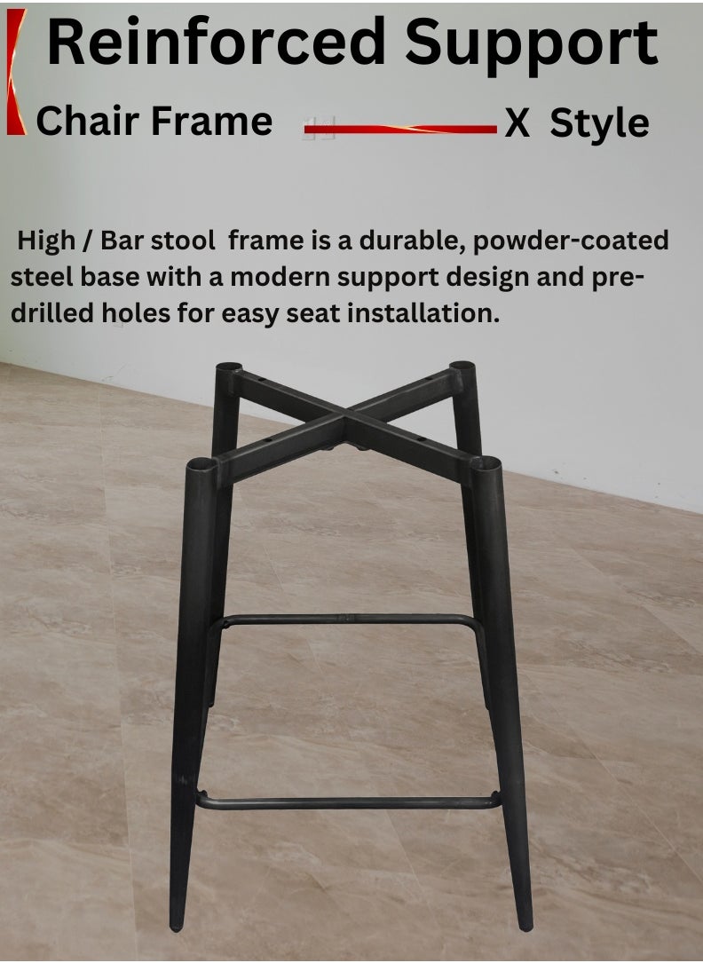 Modern Upholstered Bar Stool with Backrest – High-Density Foam Cushion, Sturdy Metal Legs, and Ergonomic Design – 95cm Total Height, 64cm Seat Height, 47cm Seat Width, 45cm Seat Depth, 57.5cm Leg Spread – Maximum Weight Capacity 150 KG – Ideal for reception table, Kitchen Islands, Breakfast Bars, and Home Dining. Brown (Arfan)