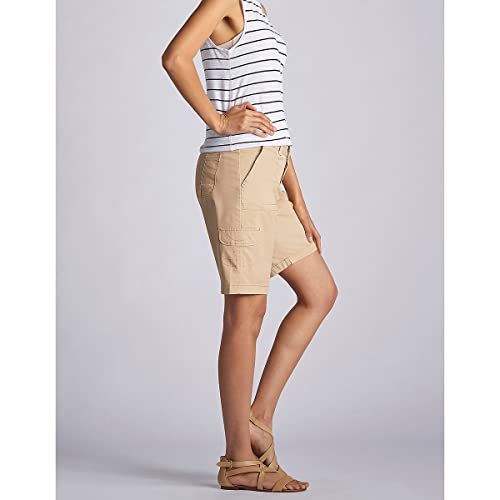 Lee Women's Relaxed Fit Avey Knit Waist Cargo Bermuda Short Café 14 - Image 3