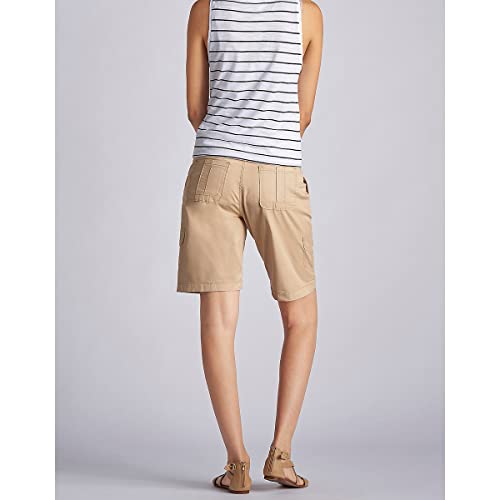 Lee Women's Relaxed Fit Avey Knit Waist Cargo Bermuda Short Café 14 - Image 2