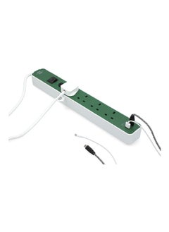 Brennenstuhl 4-Way Dual USB Extension Cord Green and White 3 m 1153243029  - Image 4