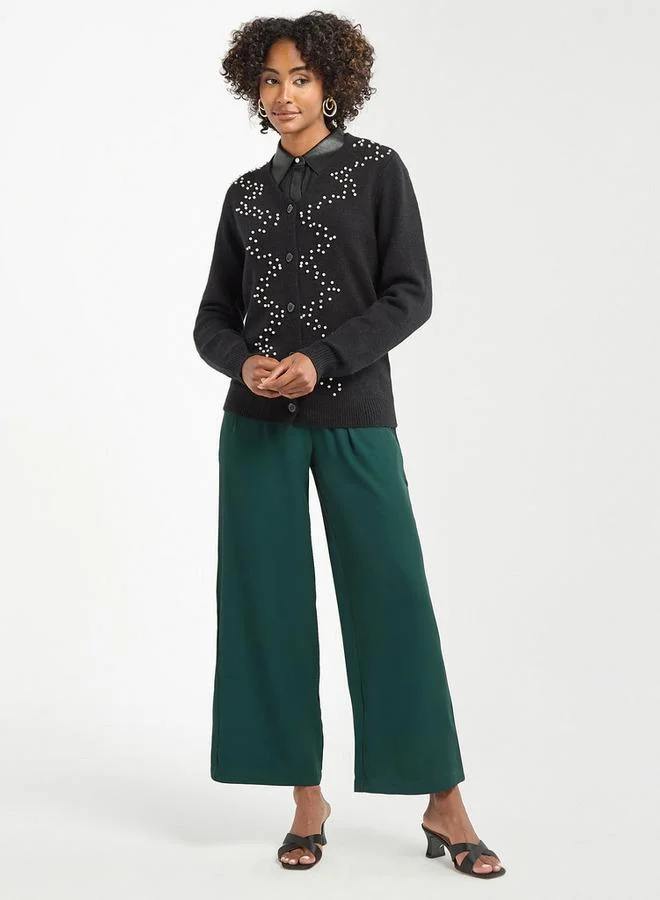 سبلاش فيڤ سترة كارديجان مزينة بأكمام طويلة وأزرار