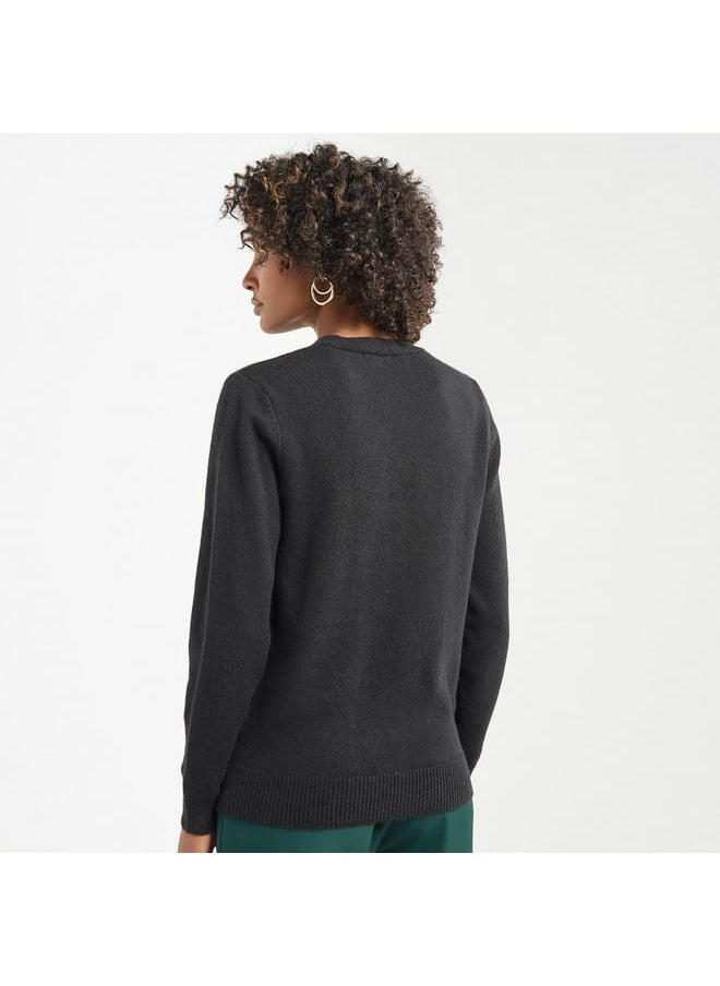 FAV Embellished Button Through Cardigan with Long Sleeves  - Image 3