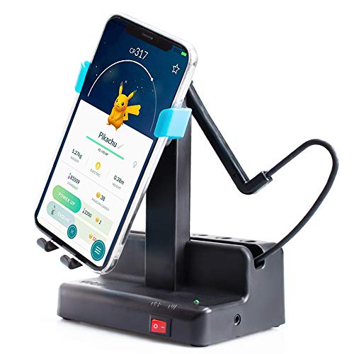 Ermorgen Steps Counter Compatible for Pok emon Go Cellphone Pedometer (Width Under 3.4 inches) Shaker Electric Version Non-Magnetic, Mute Stainless Steel Bearings Quick Steps Earning Device- Blue - Image 1