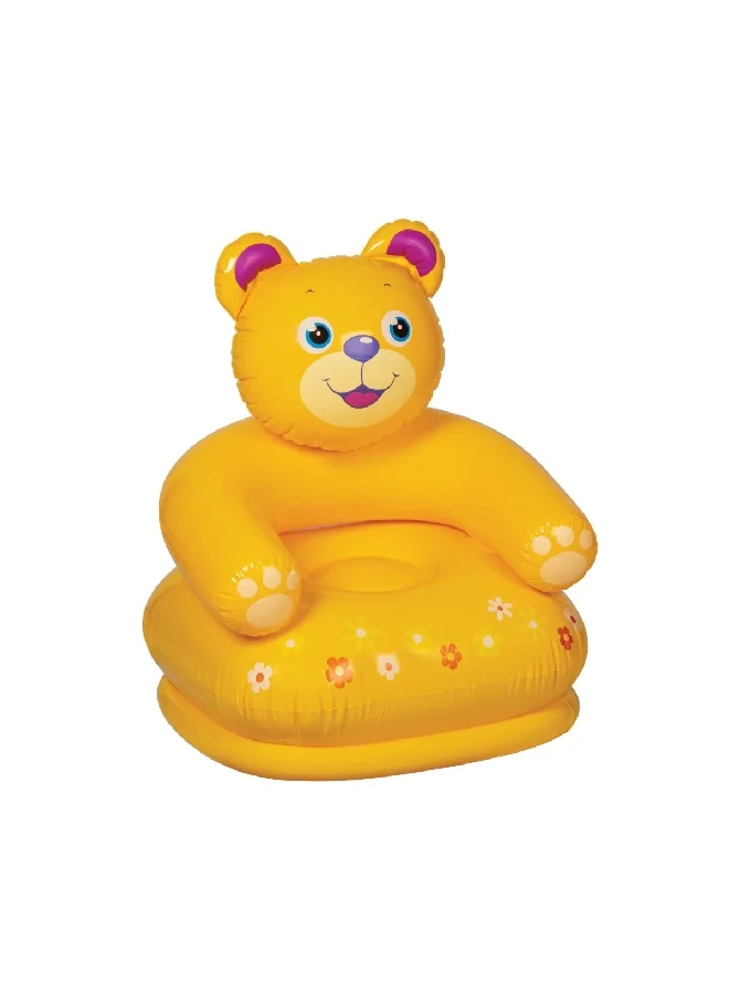 INTEX Durable Vinyl Inflatable Animal Shape Chair Yellow 0.74 x 0.84 x 0.65 m 68556