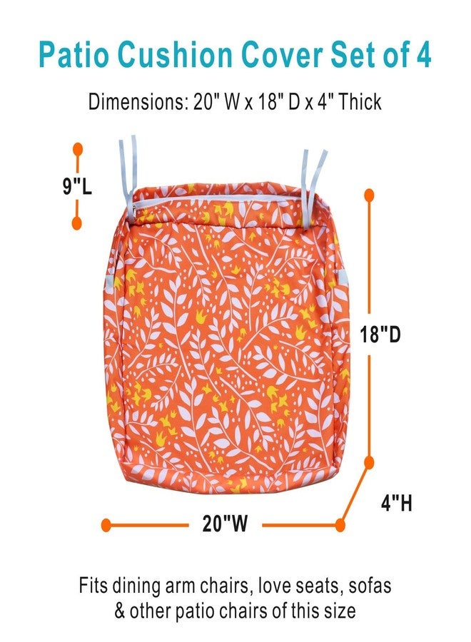 NettyPro Patio Chair Seat Cushion Covers Set 4, Waterproof Outdoor Furniture Cushion Slipcovers with Zipper and Tie, 27 x 25 x 5 Inch, Replacement Cover Only, Vintage - Image 5