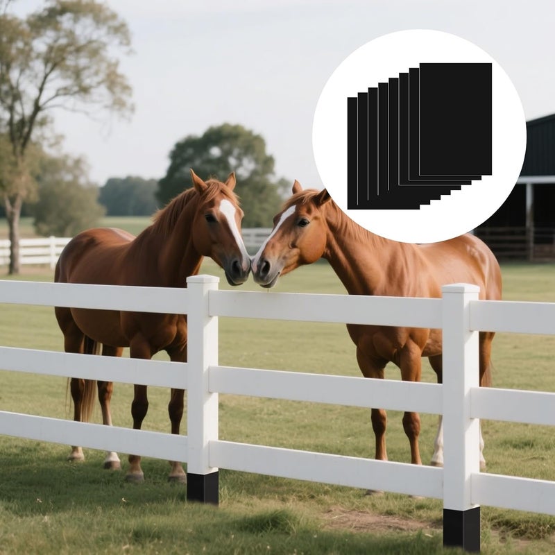 PVC Sleeves Fence Post Protectors 8 Pcs, Self-Adhesive Fence Guards, 3X3 & 4X4 Square Or Round Posts 3-5 Compatible, Easy Installation - Image 2