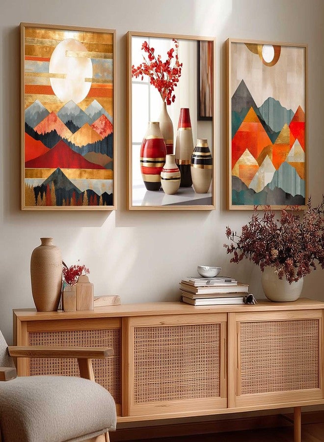 HOTHOUSE Decorative Abstract Wall Art Home Decor Modern Painting poster With Frame For Living Room Bed Room Hotel Wall Decor Digital Reprint Set of 3 (13X17 inch) - Image 4