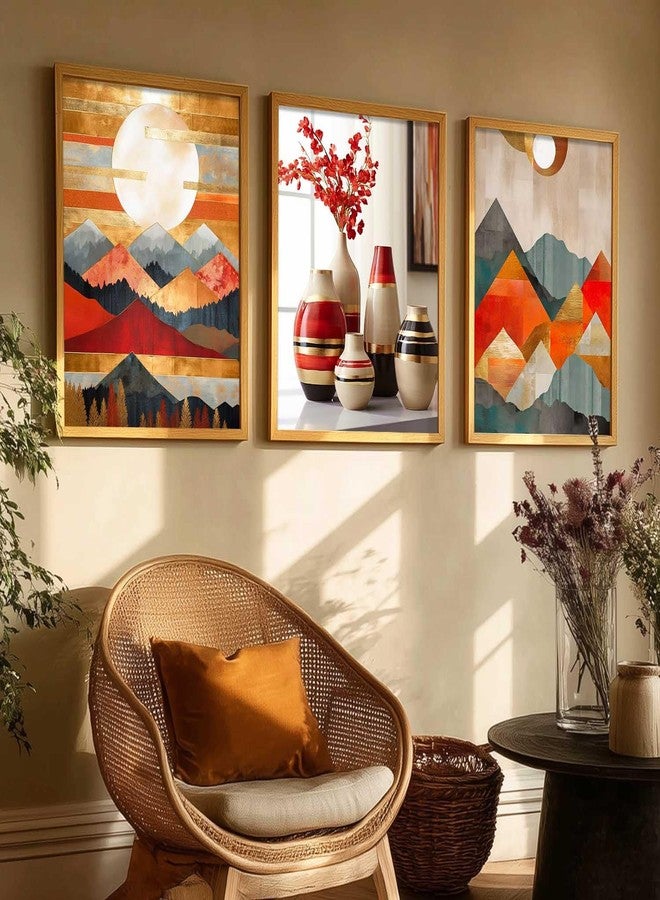 HOTHOUSE Decorative Abstract Wall Art Home Decor Modern Painting poster With Frame For Living Room Bed Room Hotel Wall Decor Digital Reprint Set of 3 (13X17 inch) - Image 5